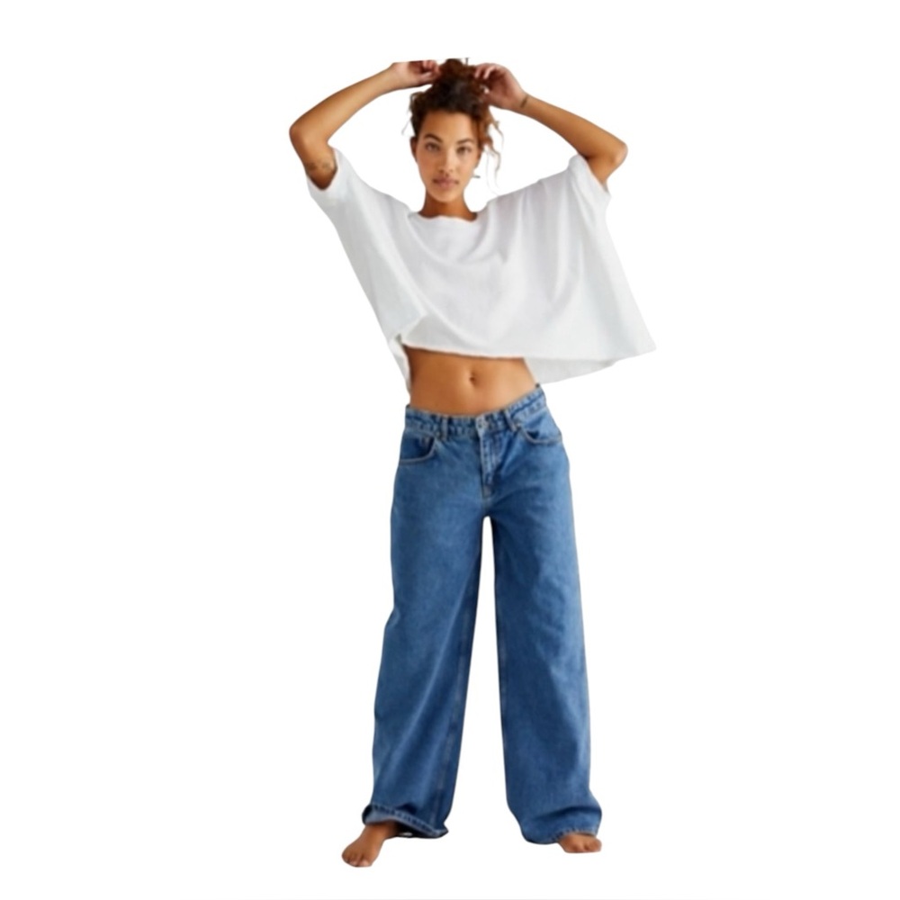 Ragged Priest Wide Leg Baggy Low Rise Jeans